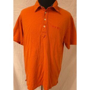 Vtg Tommy Jeans Hilfiger Denim XL Orange Short Sleeve Spellout Heavy Polo Shirt